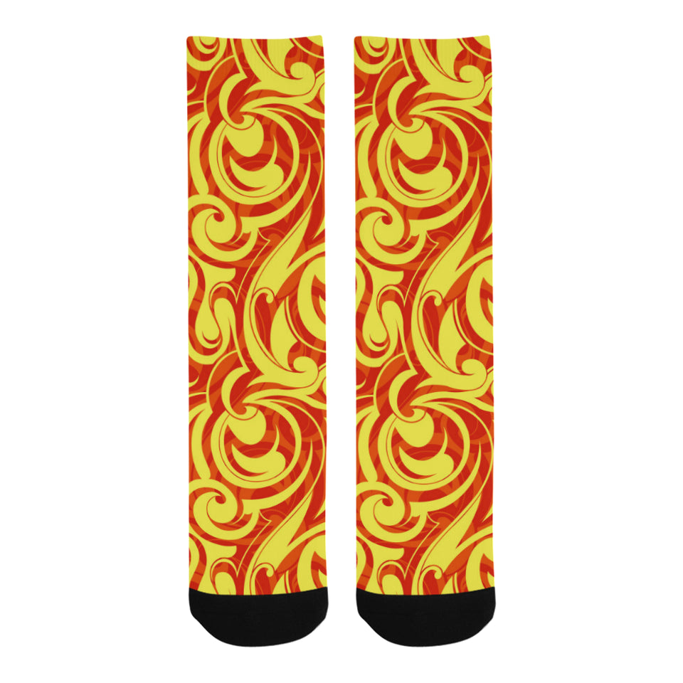 Fire flame design pattern Crew Socks