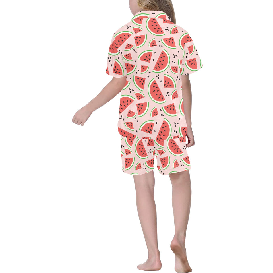 Watermelon pattern Kids' Boys' Girls' V-Neck Short Pajama Set