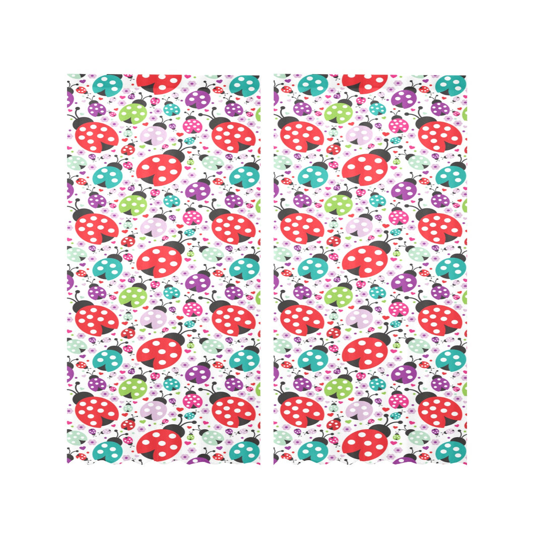 Ladybug Pattern Print Design 03 Gauze Curtain