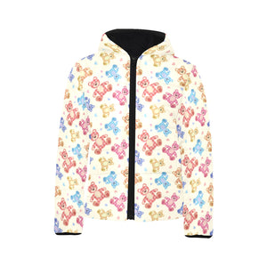 Teddy Bear Pattern Print Design 05 Kids' Boys' Girls' Padded Hooded Jacket