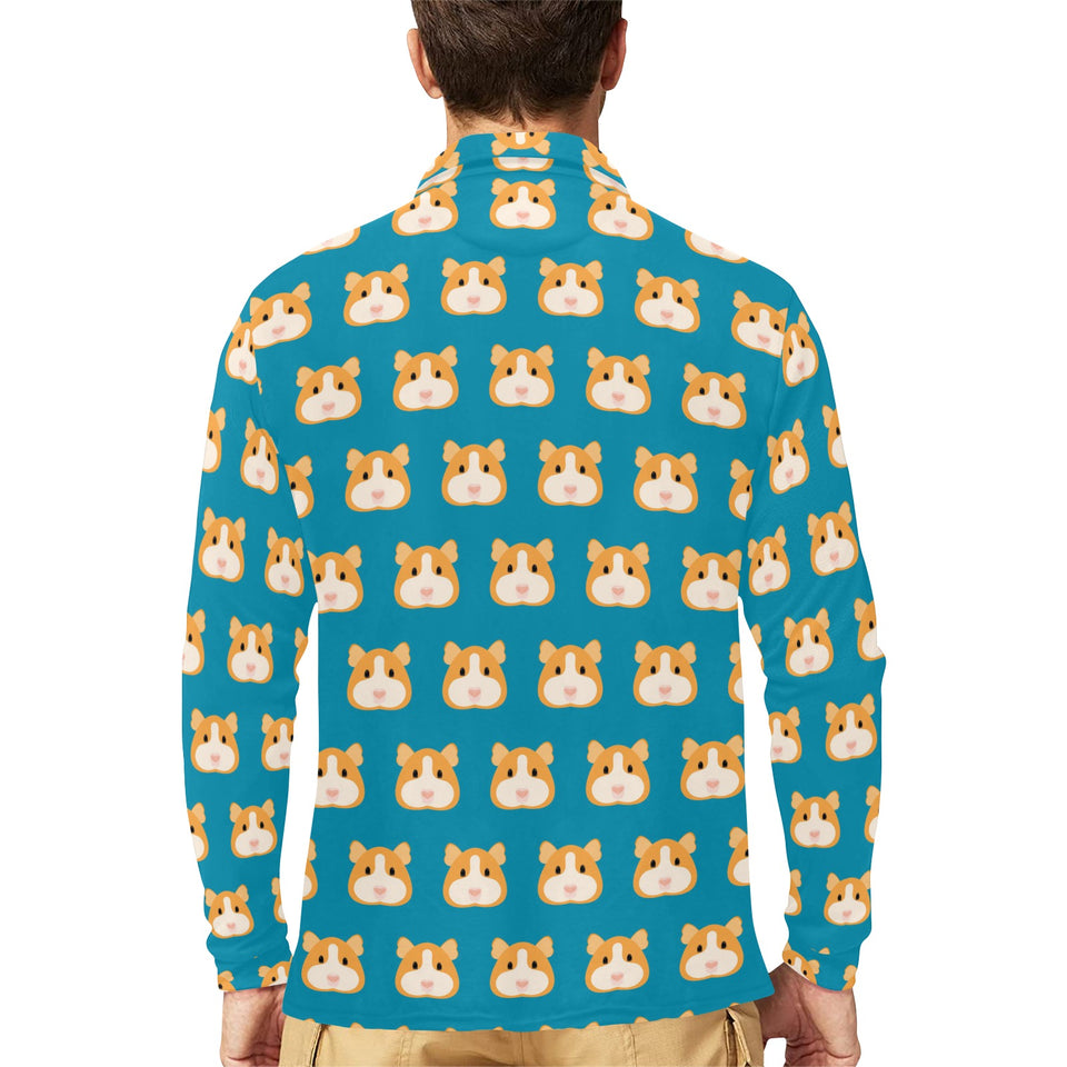 Guinea Pig Pattern Print Design 03 Men's Long Sleeve Polo Shirt