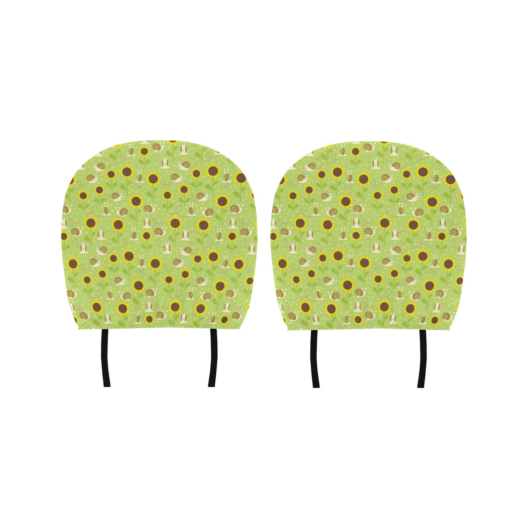 Snail Pattern Print Design 01 Car Headrest Cover