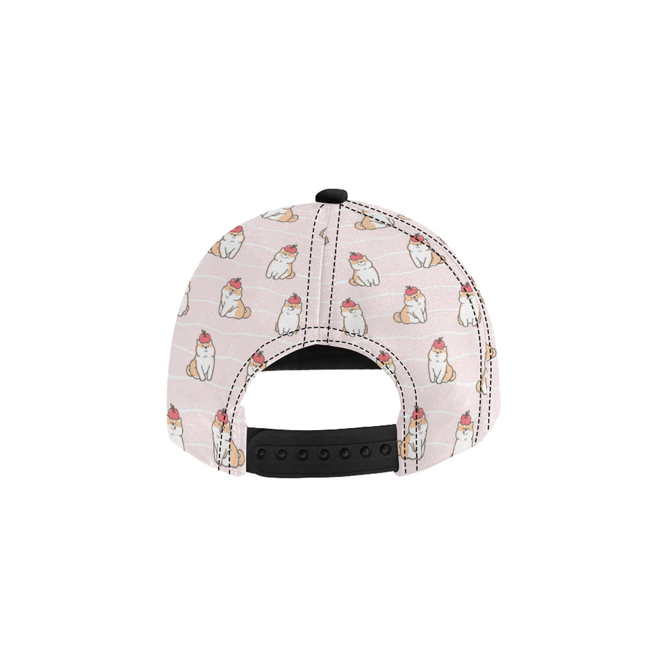 Cute Shiba Inu Dog Apple pattern All Over Print Snapback Cap