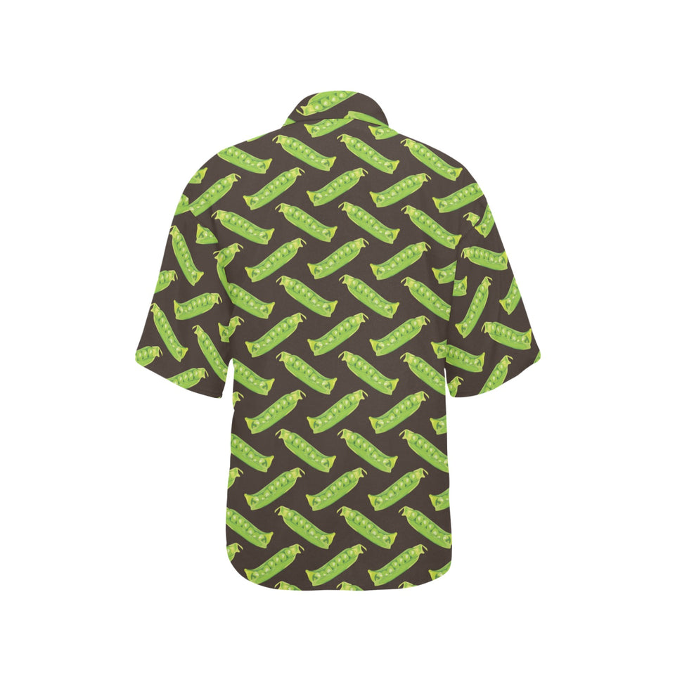Green Peas Pattern Print Design 05 Women's All Over Print Hawaiian Shirt