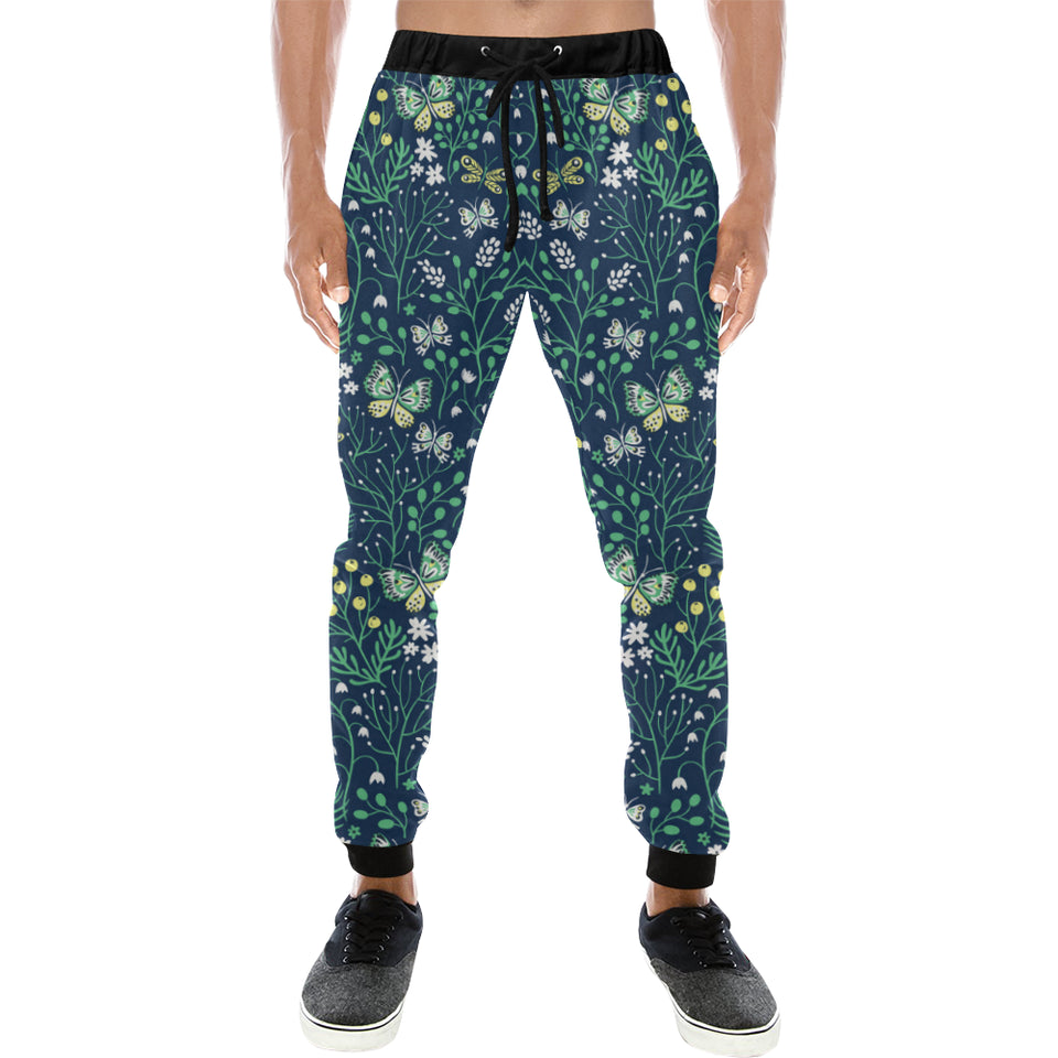 butterfly leaves pattern Unisex Casual Sweatpants