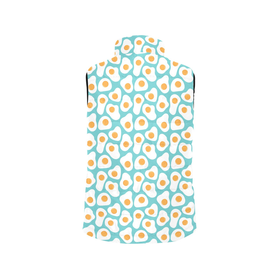 Fried Eggs Pattern Print Design 04 Women's Padded Vest