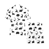 Goat ram pattern Men's V-Neck Short Pajama Set