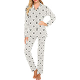 Dog Paws Pattern Print Design 03 Women's Long Pajama Set