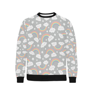 Cute rainbow clound star pattern Men's Crew Neck Sweatshirt