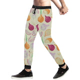 Onion garlic white red pattern Unisex Casual Sweatpants