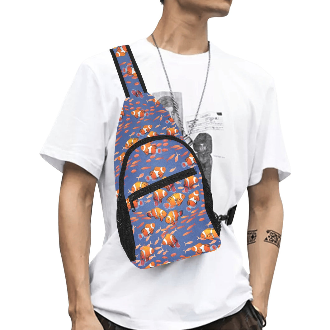 Clown Fish Pattern Print Design 04 All Over Print Chest Bag
