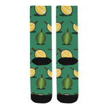 Durian pattern green background Crew Socks