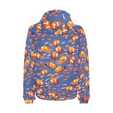 Clown Fish Pattern Print Design 04 Men's Padded Hooded Jacket