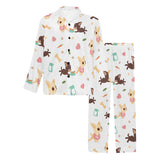 Cute Chihuahua puppie pattern Men's Long Pajama Set