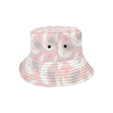 Cute moon cloud star pattern pink dot background Unisex Bucket Hat