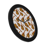 Paint Guitar Pattern Elegant Black Wall Clock