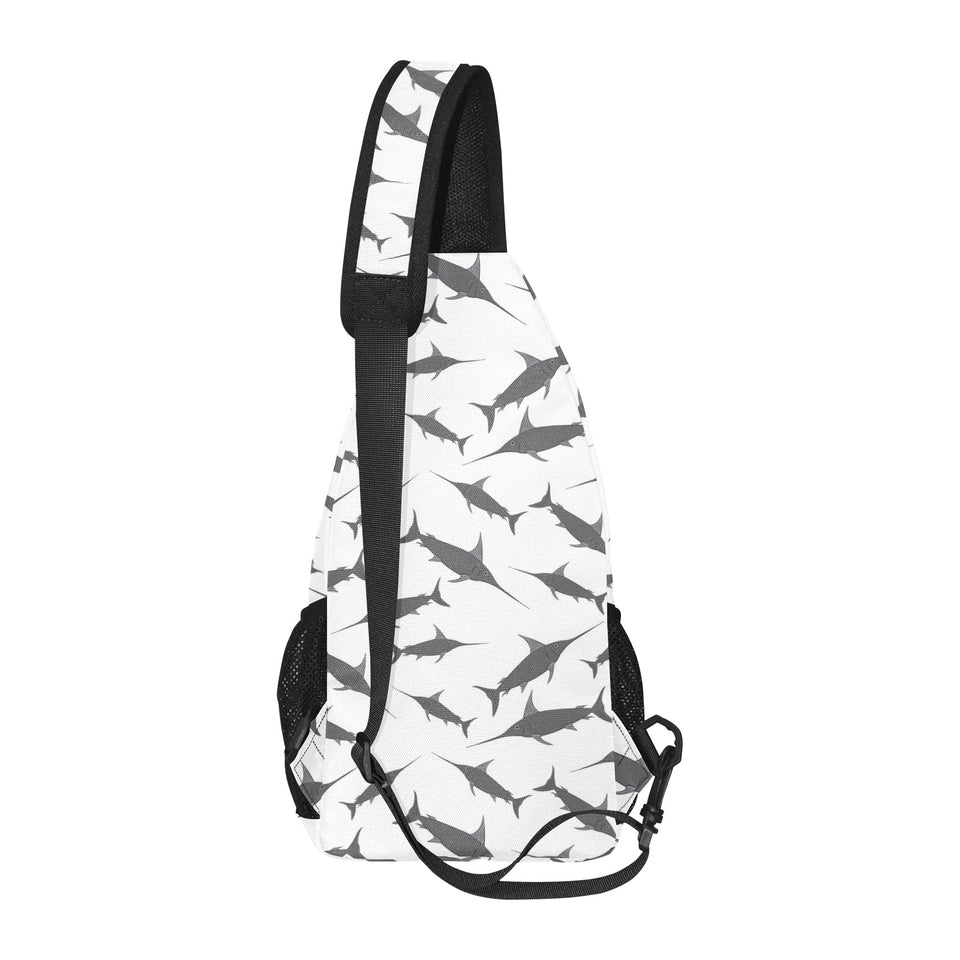 Swordfish Pattern Print Design 04 All Over Print Chest Bag