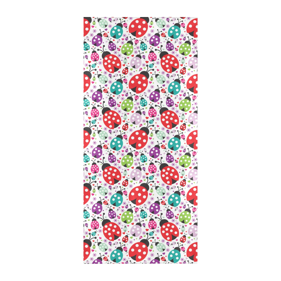 Ladybug Pattern Print Design 03 Beach Towel