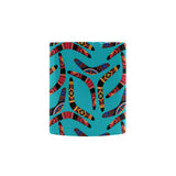 Boomerang Australian aboriginal ornament blue back Morphing Mug Heat Changing Mug