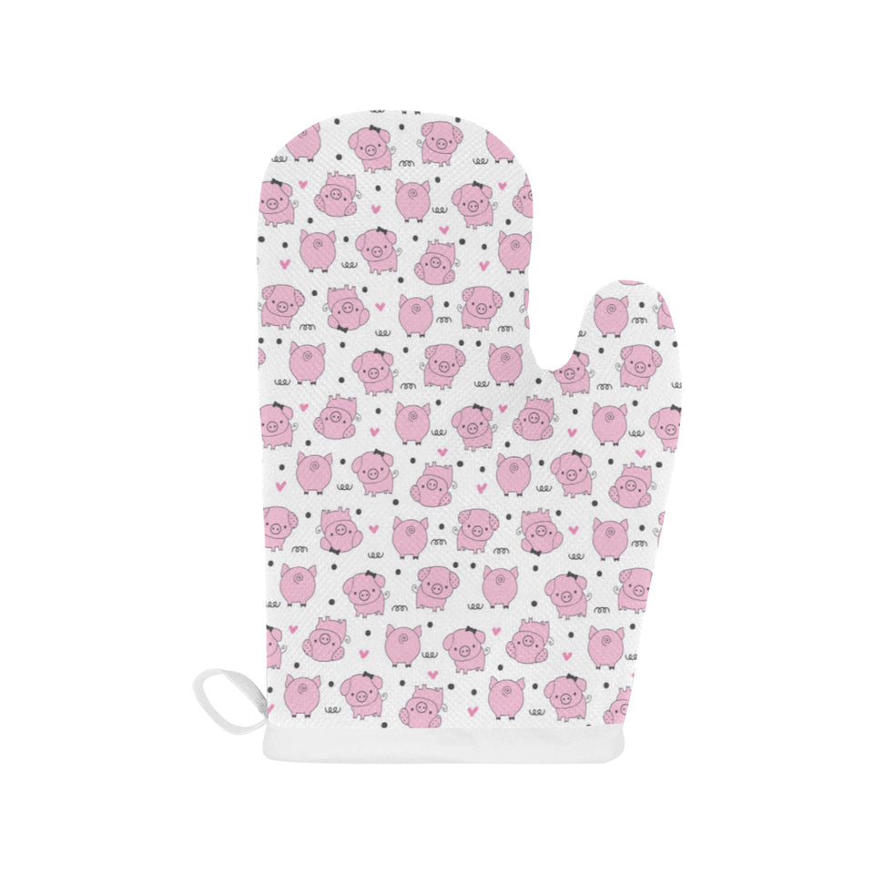 Pig Pattern Print Design 03 Heat Resistant Oven Mitts
