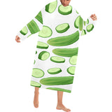 cucumber whole slices pattern Blanket Robe with Sleeves
