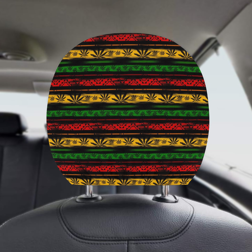 Canabis Marijuana Weed Pattern Print Design 04 Car Headrest Cover