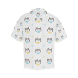 Cute Siberian Husky pattern Men's All Over Print Hawaiian Shirt