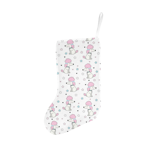 Cute poodle dog star pattern Christmas Stocking
