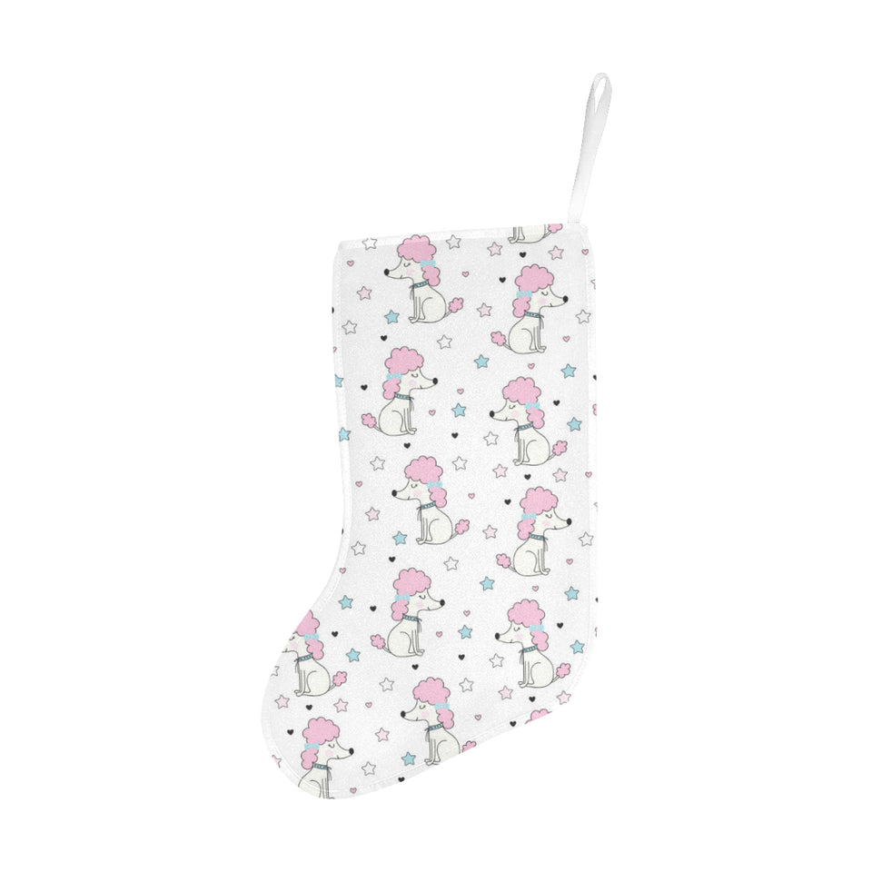 Cute poodle dog star pattern Christmas Stocking