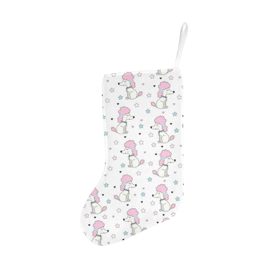 Cute poodle dog star pattern Christmas Stocking