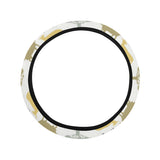 Silhouettes of goat and tree pattern Car Steering Wheel Cover