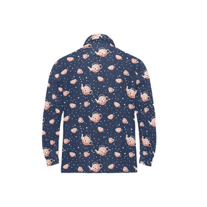 Tea pots Pattern Print Design 04 Men's Long Sleeve Polo Shirt