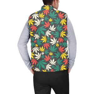 Canabis Marijuana Weed Pattern Print Design 02 Men's Padded Vest