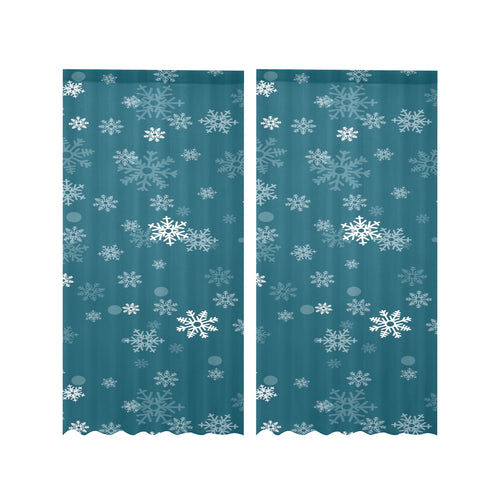 Snowflake pattern dark background Gauze Curtain