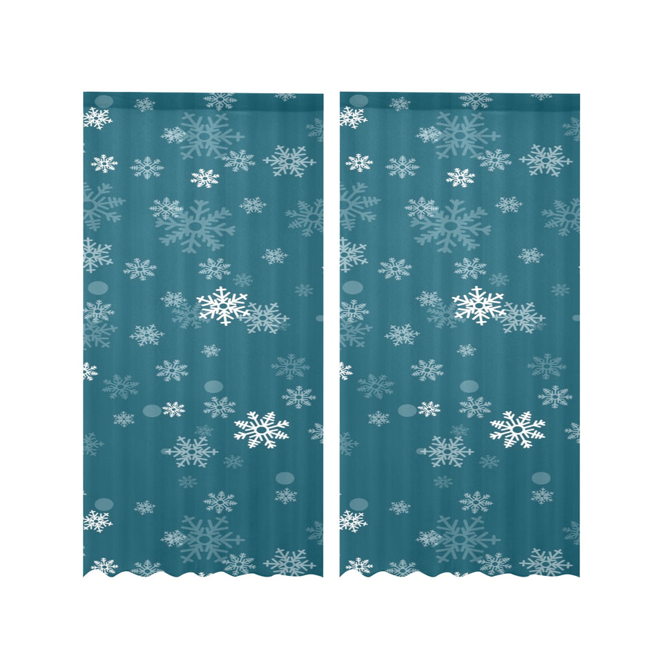 Snowflake pattern dark background Gauze Curtain