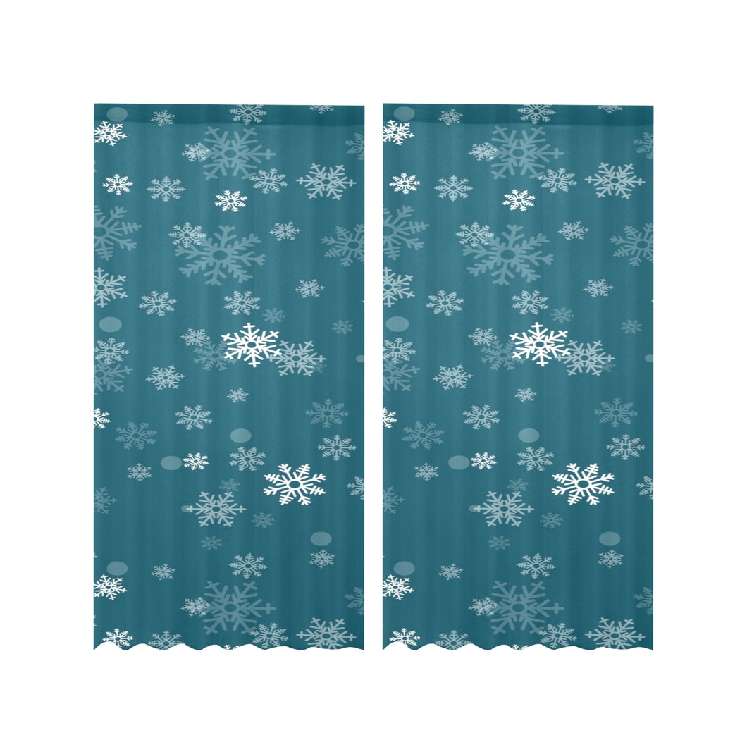 Snowflake pattern dark background Gauze Curtain