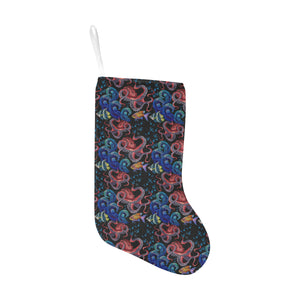 Octopus sea wave tropical fishe pattern Christmas Stocking