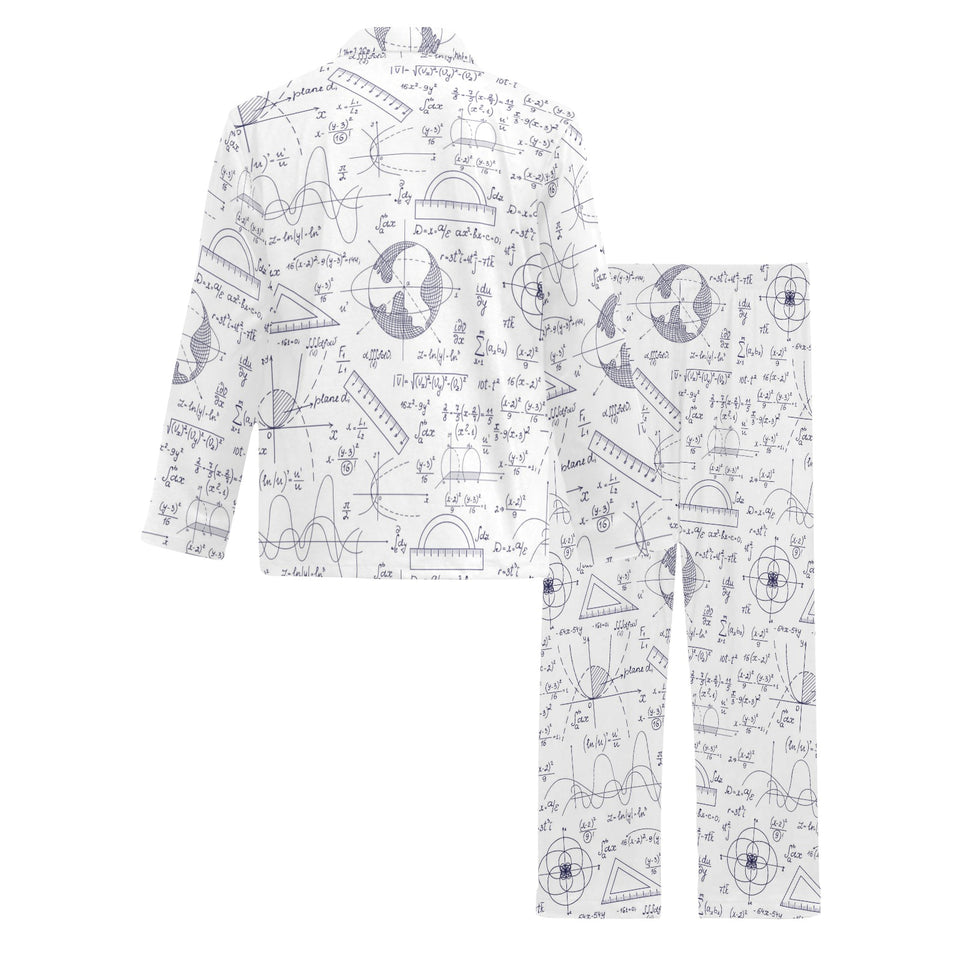 Math Pattern Print Design 03 Men's Long Pajama Set