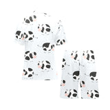 Cute cows pattern Men's V-Neck Short Pajama Set