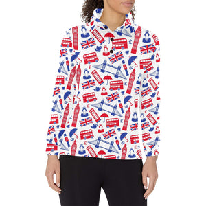 British Pattern Print Design 01 Women's Long Sleeve Polo Shirt