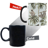 Monkey sloth lemur palm trees pattern Morphing Mug Heat Changing Mug