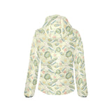 Hand drawn sea turtle fish pattern Women's Padded Hooded Jacket