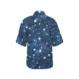 Night sky star pattern Women's All Over Print Hawaiian Shirt