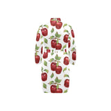 Red apples pattern Men's Long Sleeve Belted Night Robe