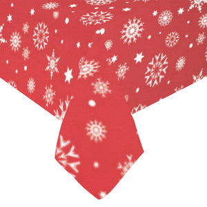 Snowflake pattern red background Tablecloth