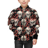 Red snake skull pattern Kids' Boys' Girls' Bomber Jacket