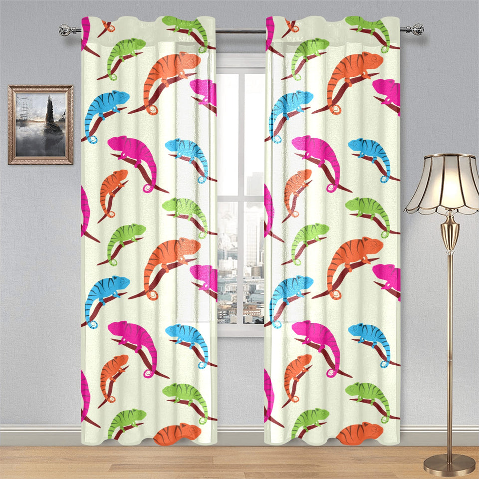 Colorful Chameleon lizard pattern Gauze Curtain