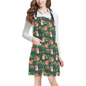 Squirrel Pattern Print Design 03 All Over Print Adjustable Apron