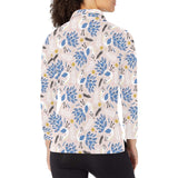 Cute peacock pattern Women's Long Sleeve Polo Shirt