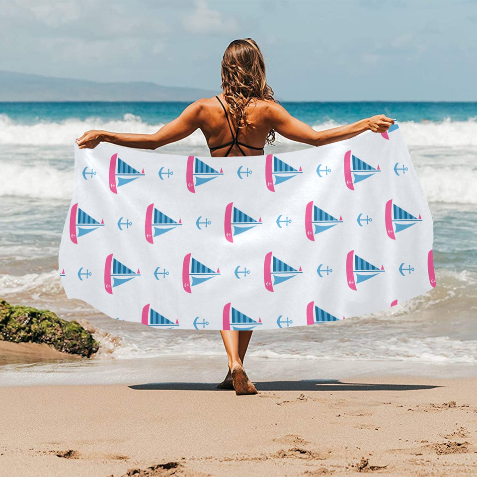 Sailboat anchor pattern Beach Towel